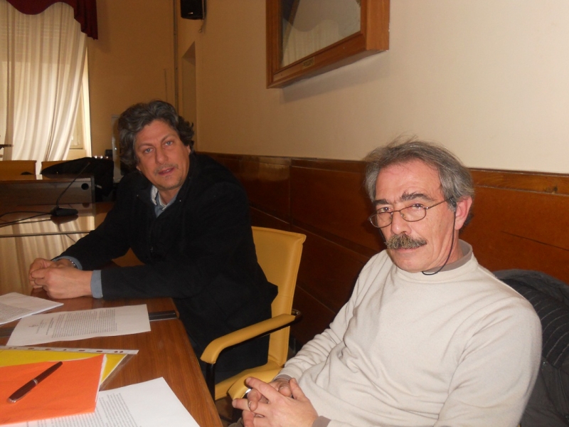 il consigliere Marino e il direttore della Biblioteca Viola